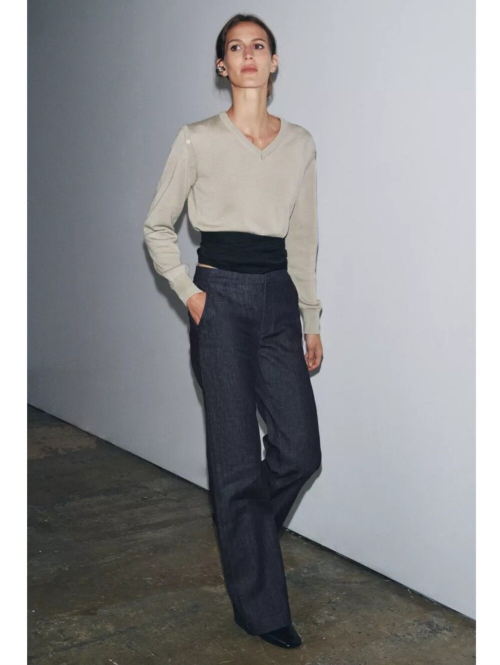 Zara "The ZW Clean Flare" Denim Pants, NWT